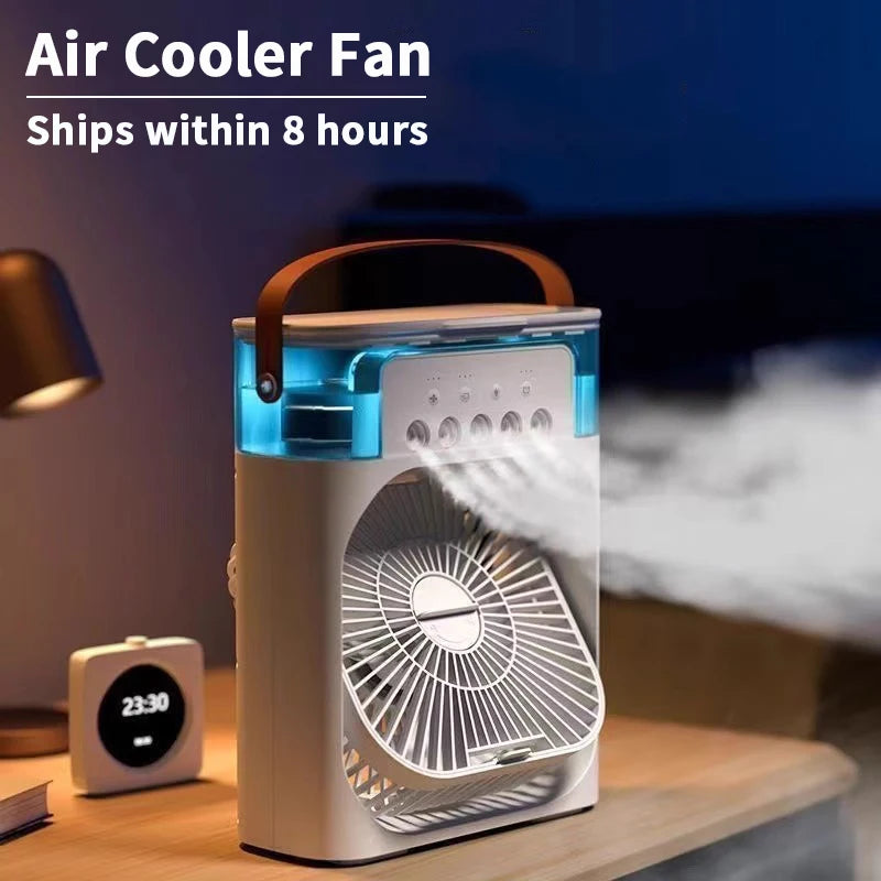 3 em 1 novo ventilador ar condicionado doméstico pequeno refrigerador de ar led night light portátil