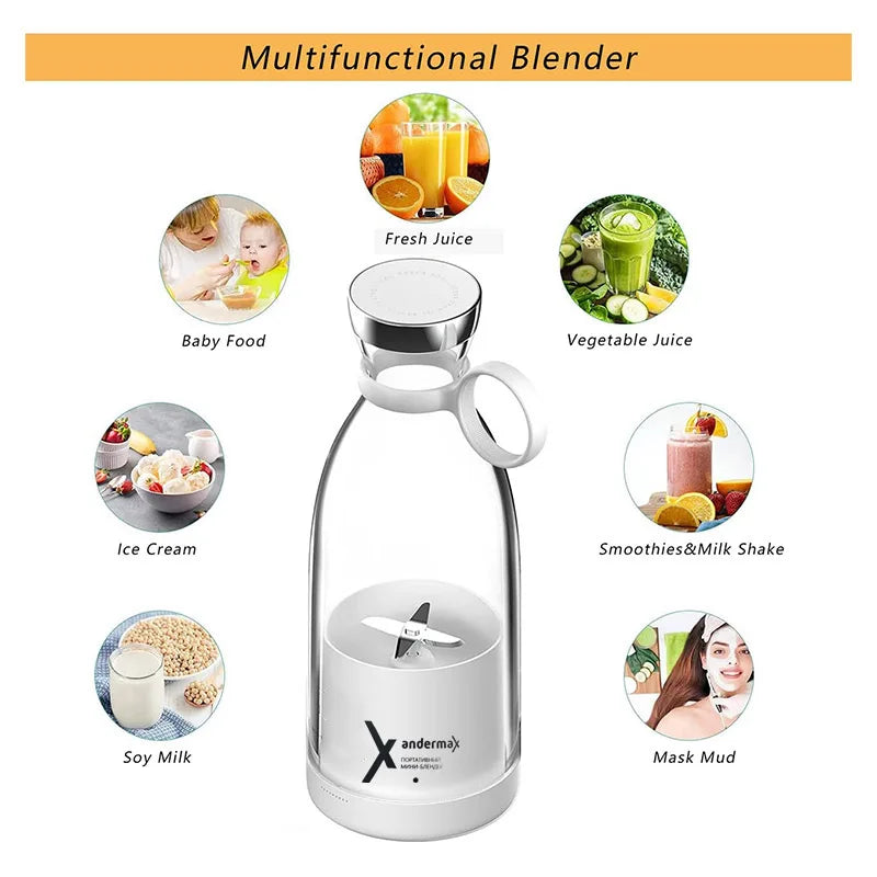 Mini Liquidificador Portátil USB – Faça Sucos e Shakes em Qualquer Lugar